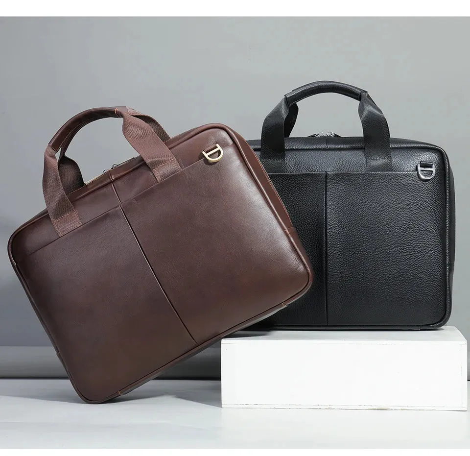 WESTAL 15 inch Laptop Bag for Men's Briefcases Genuine Leather Men's Executive Briefcase Portafolio Business Men Computer Bags