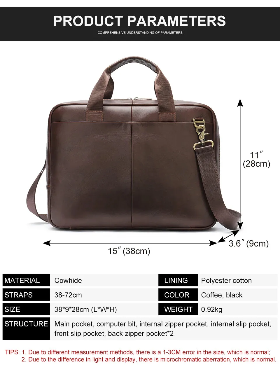 WESTAL 15 inch Laptop Bag for Men's Briefcases Genuine Leather Men's Executive Briefcase Portafolio Business Men Computer Bags