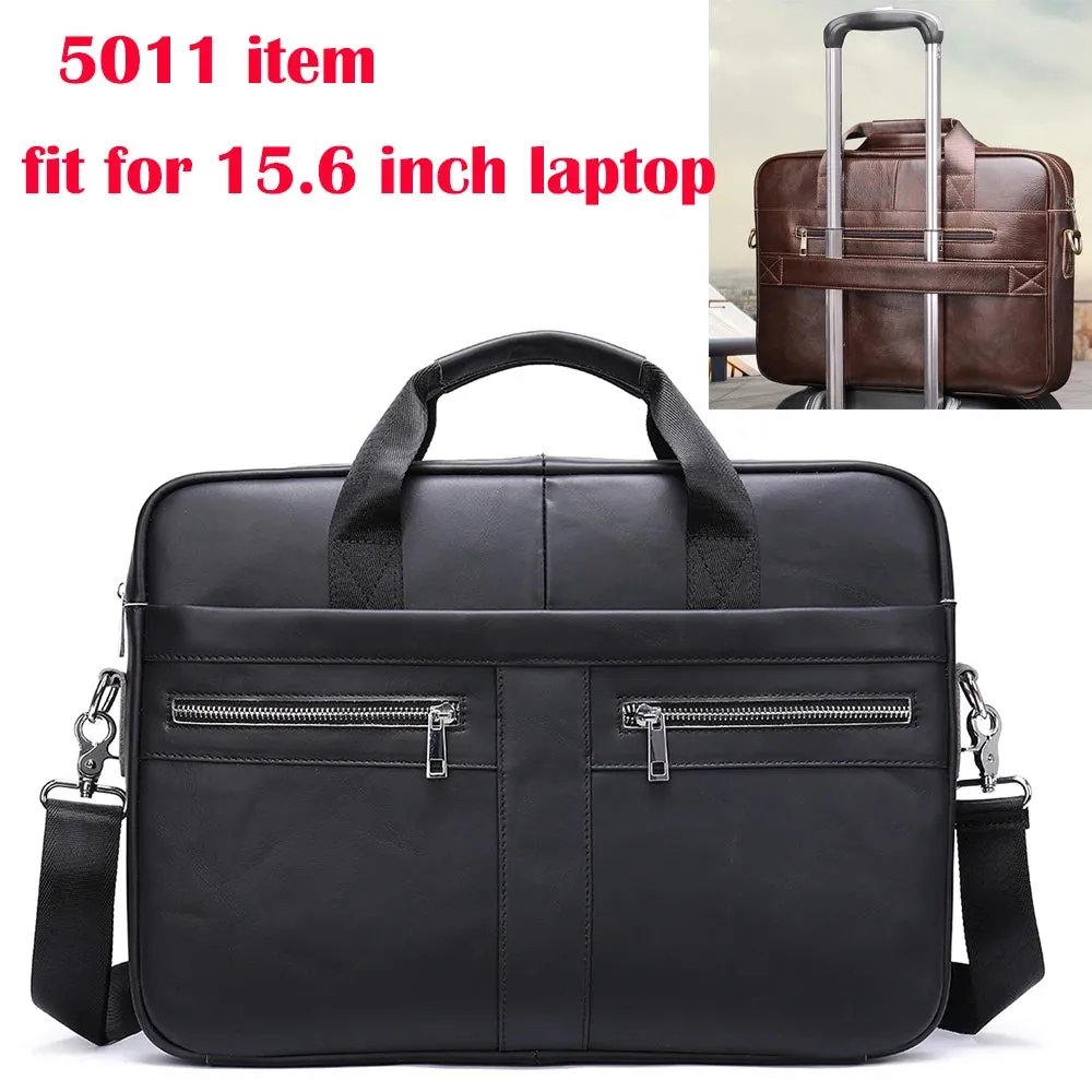WESTAL 15 inch Laptop Bag for Men's Briefcases Genuine Leather Men's Executive Briefcase Portafolio Business Men Computer Bags