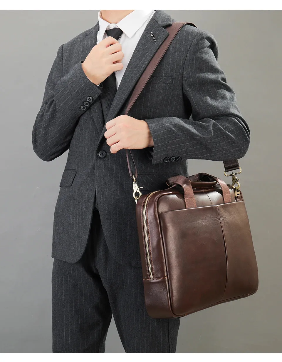 WESTAL 15 inch Laptop Bag for Men's Briefcases Genuine Leather Men's Executive Briefcase Portafolio Business Men Computer Bags