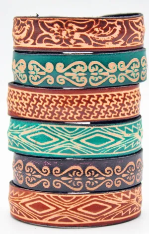Western Hand Stamped leather bracelet cuff(12 pack/ $6 ea.)