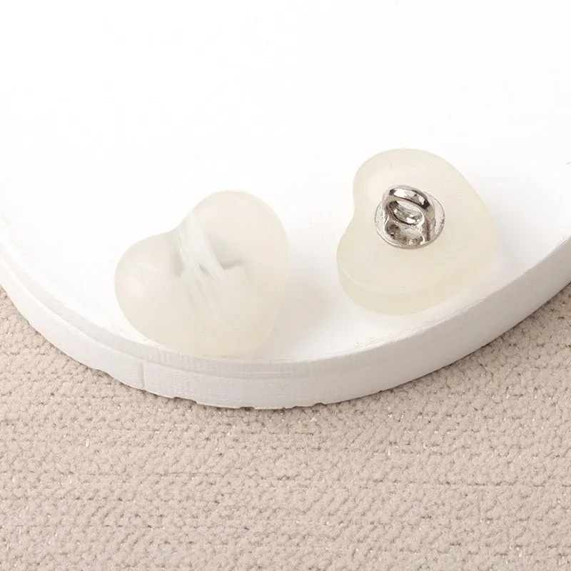 White Black Brown Resin Heart Flower Square Shape Shank Buttons 40 Pack