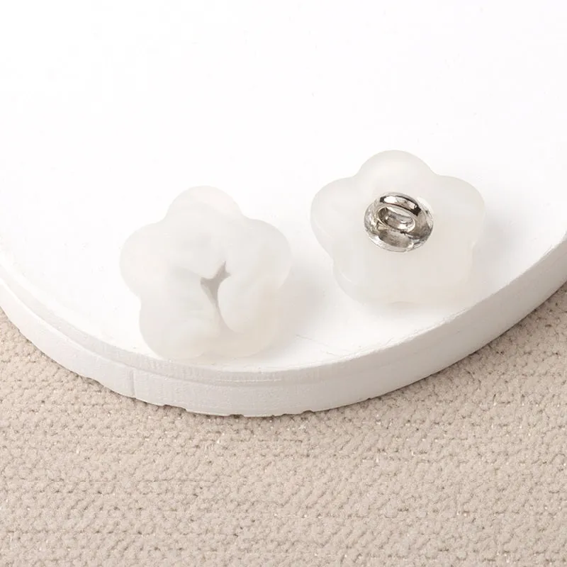 White Black Brown Resin Heart Flower Square Shape Shank Buttons 40 Pack