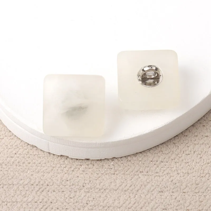 White Black Brown Resin Heart Flower Square Shape Shank Buttons 40 Pack