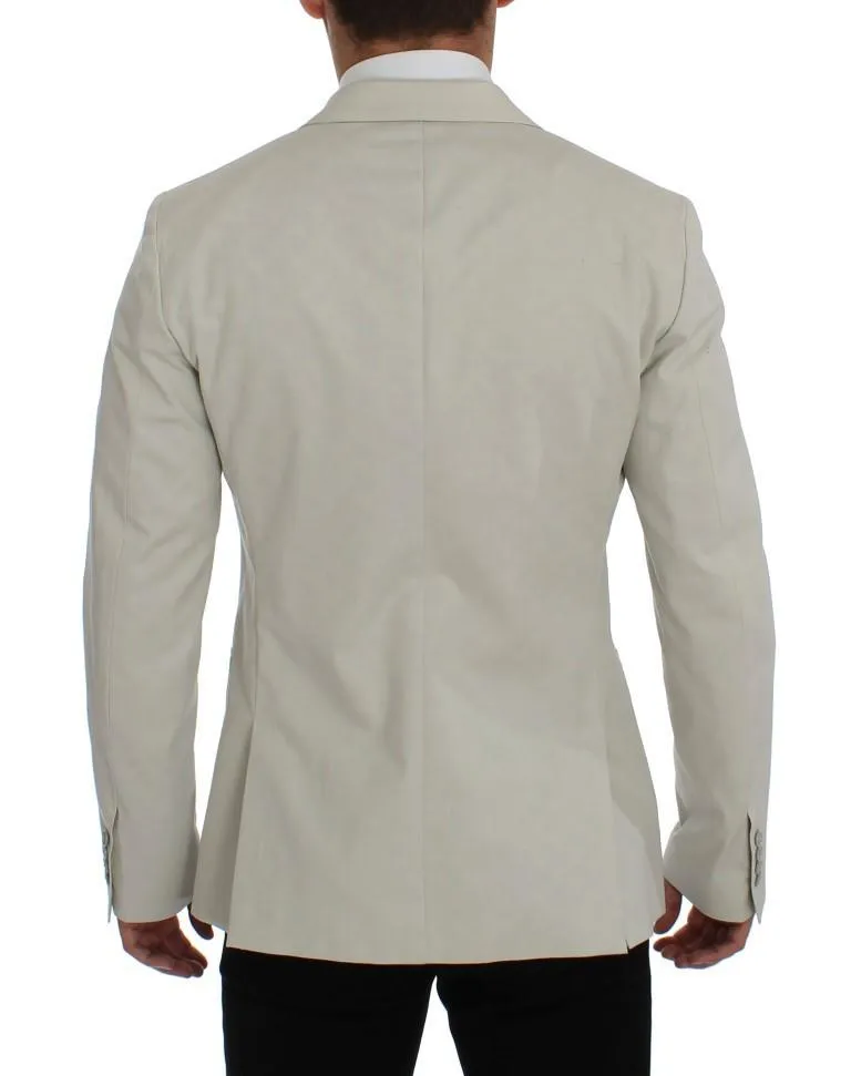 White Cotton Stretch Blazer Jacket