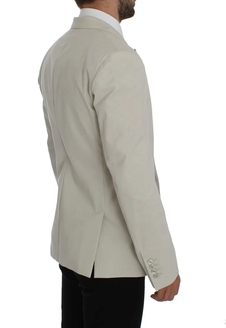White Cotton Stretch Blazer Jacket