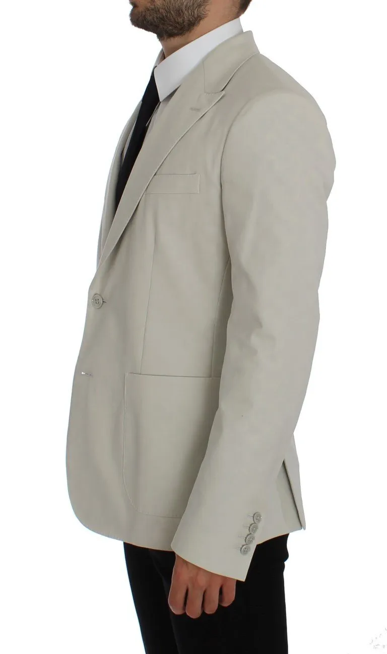 White Cotton Stretch Blazer Jacket