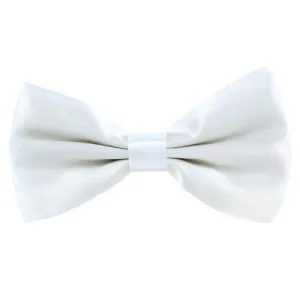 White Satin Pre-Tied Bow Tie