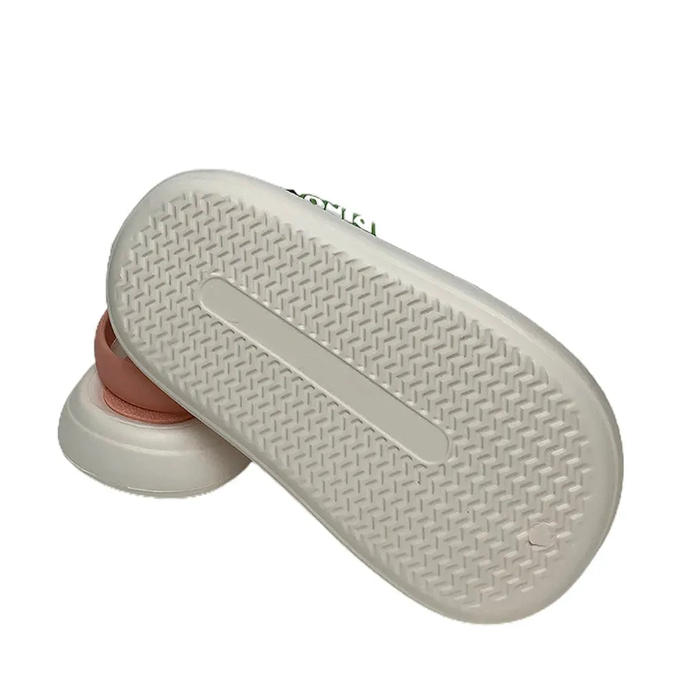 White Smilie Dino Slip on Clogs, Summer/Monsoon all season Footwear for Toddlers & Kids