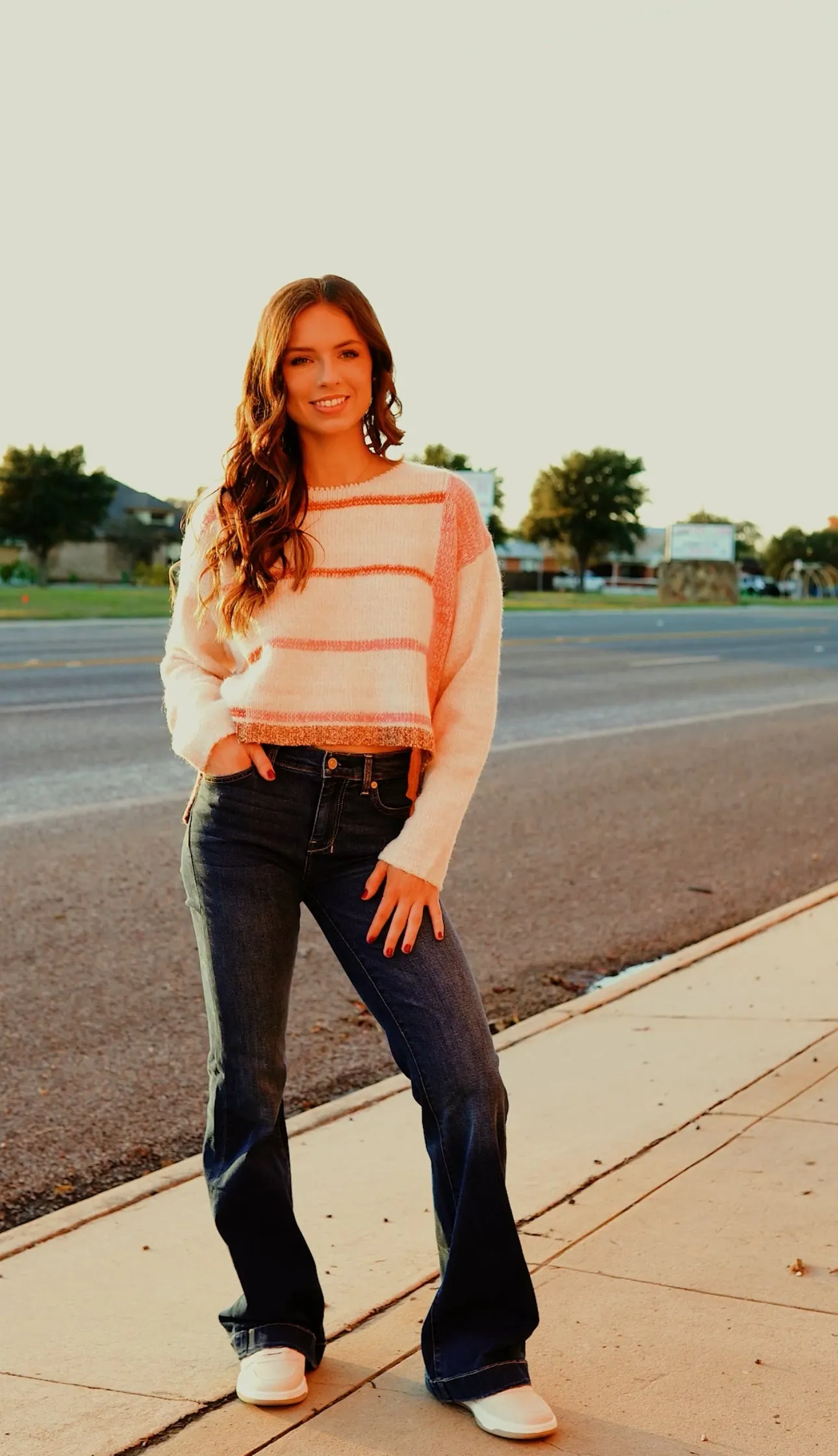 White/Pink Mona Stripe Sweater 379BK