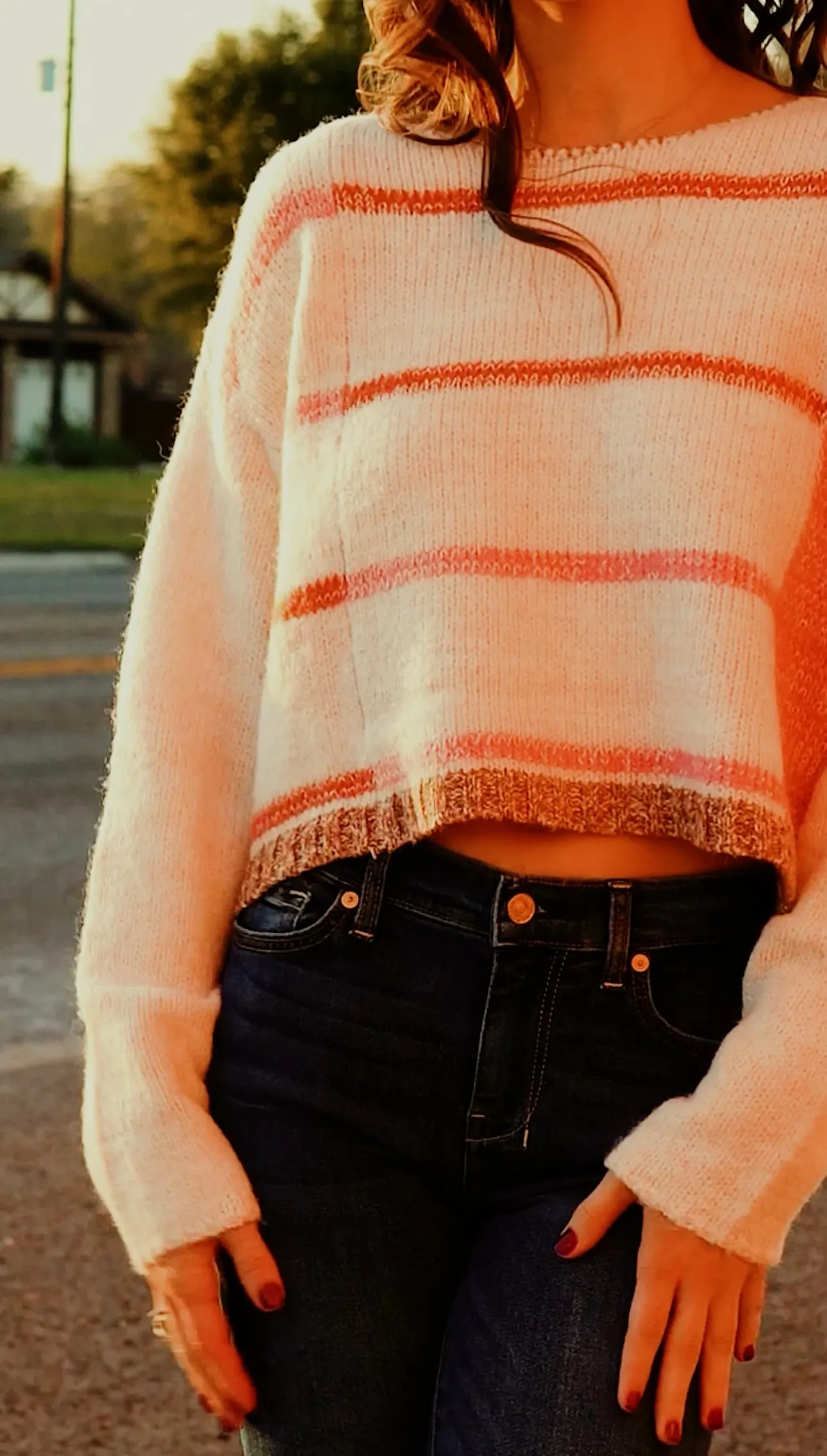 White/Pink Mona Stripe Sweater 379BK