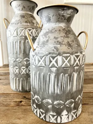 Whitewash Metal Bucket