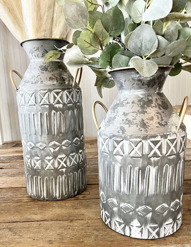 Whitewash Metal Bucket