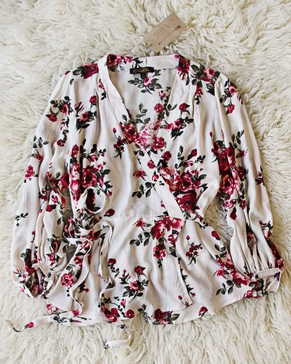 Winter Rose Wrap Top