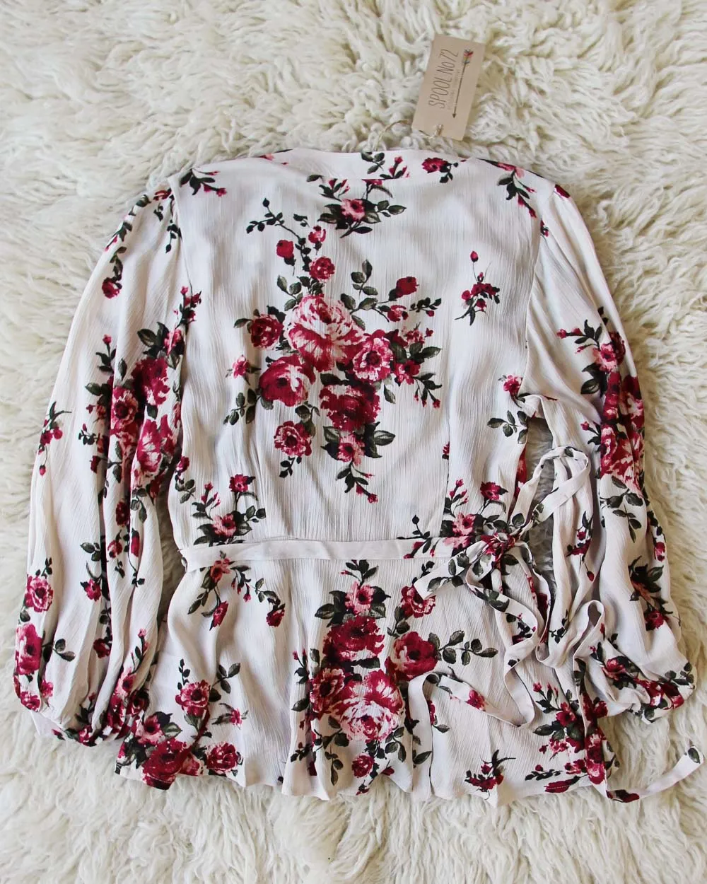 Winter Rose Wrap Top
