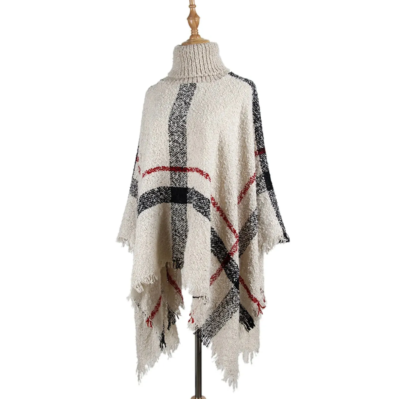 Women Asymmetrical Tassel Pullover Jumper Casual  Sleeve Shawl Coat