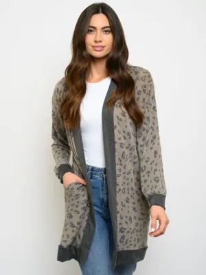 WOMEN'S ANIMAL PRINT CARDIGAN