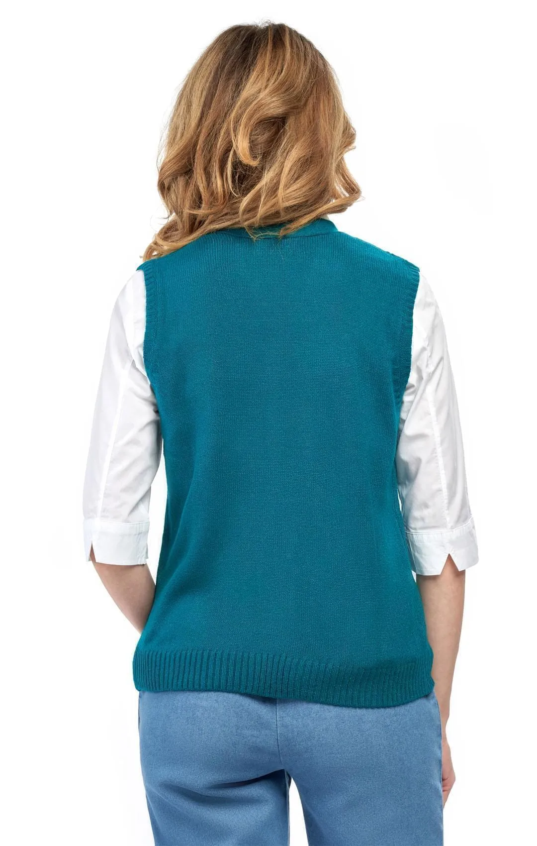 Women's Button Front Cable Knit Cardigan Sweater Vest - Button Up Styling in a Timeless Cable Knit