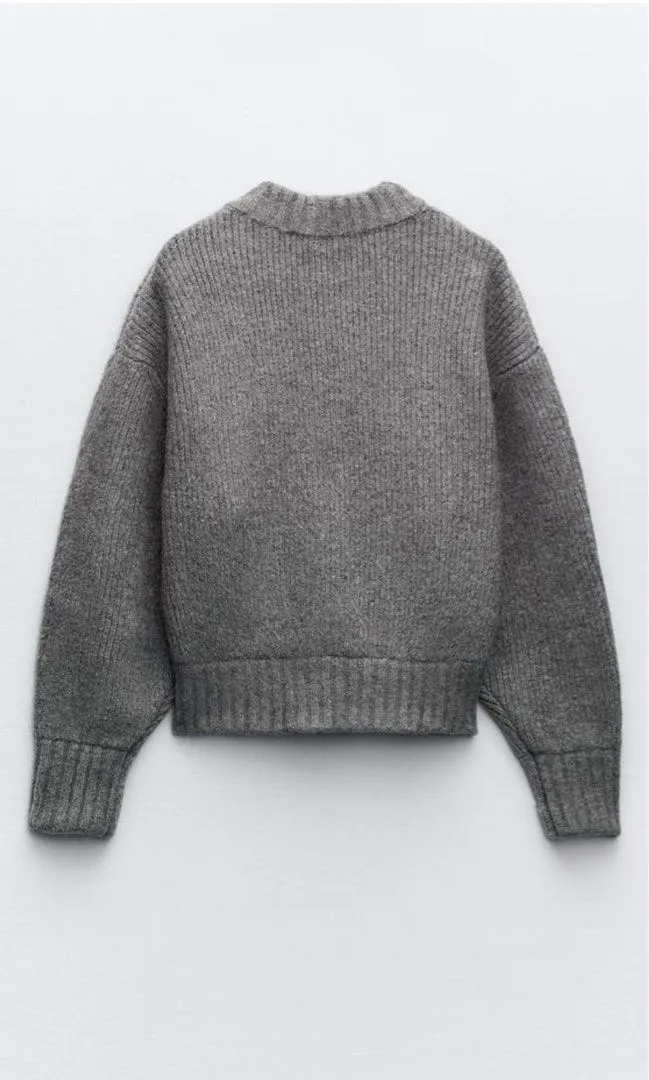 Women's Cozy Cropped Knitted Cardigan | Zipper