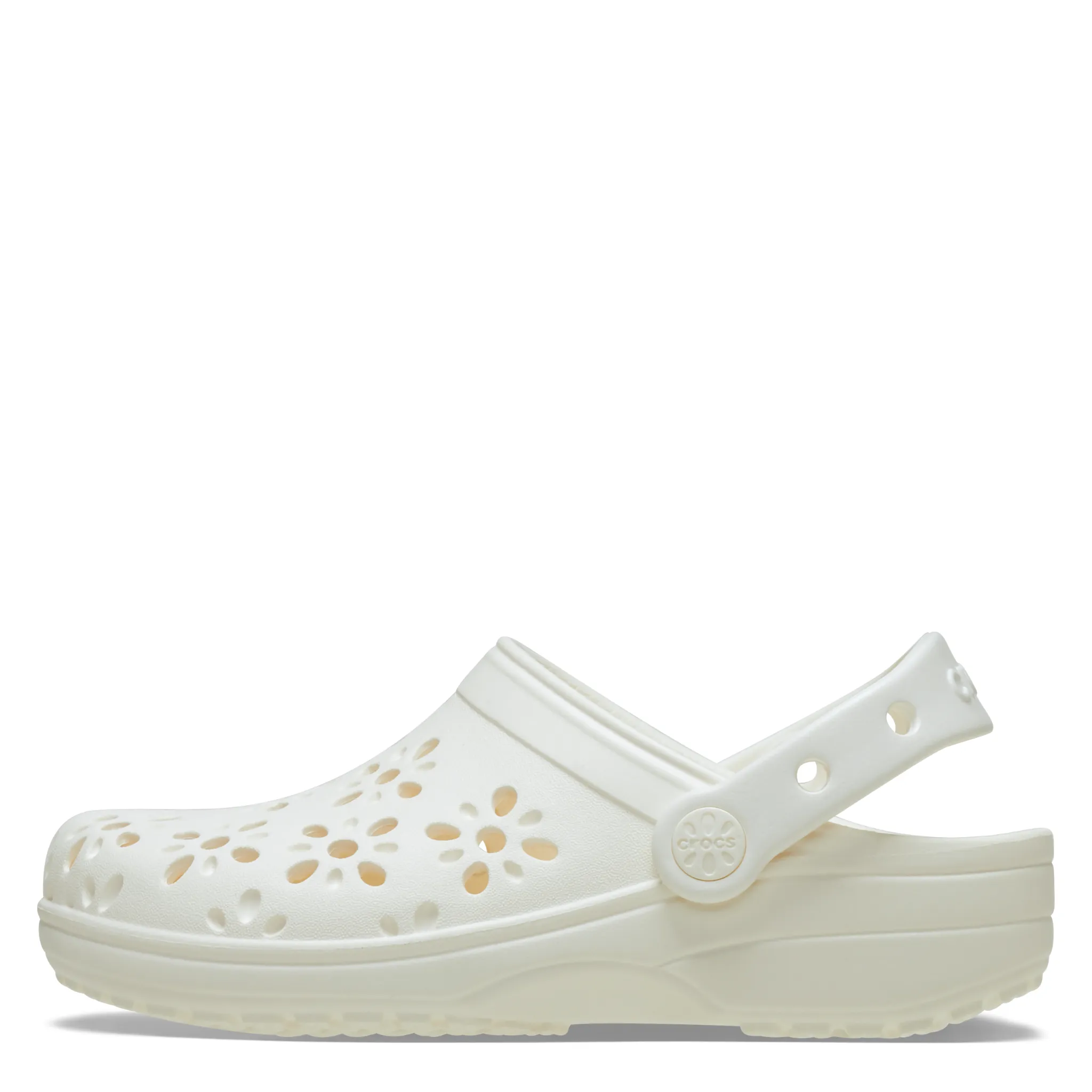 Womens Crocs Chalk Classic Floral Cut Out Clogs