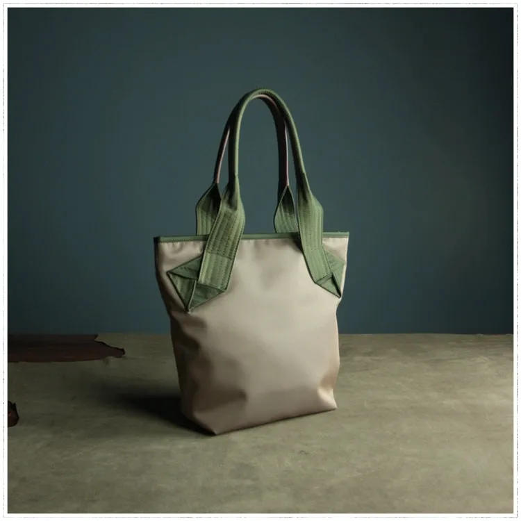 Womens Dark Gray Nylon Shoulder Tote Bags Best Dark Gray Nylon Tote Handbag Shopper Bags Purse for Ladies