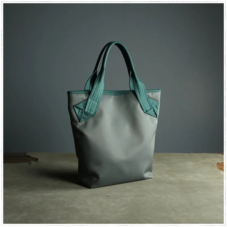 Womens Dark Gray Nylon Shoulder Tote Bags Best Dark Gray Nylon Tote Handbag Shopper Bags Purse for Ladies