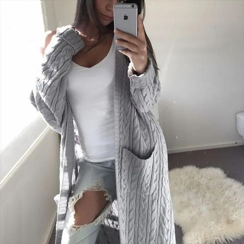 Women‘s Long Open Cardigan Sweater
