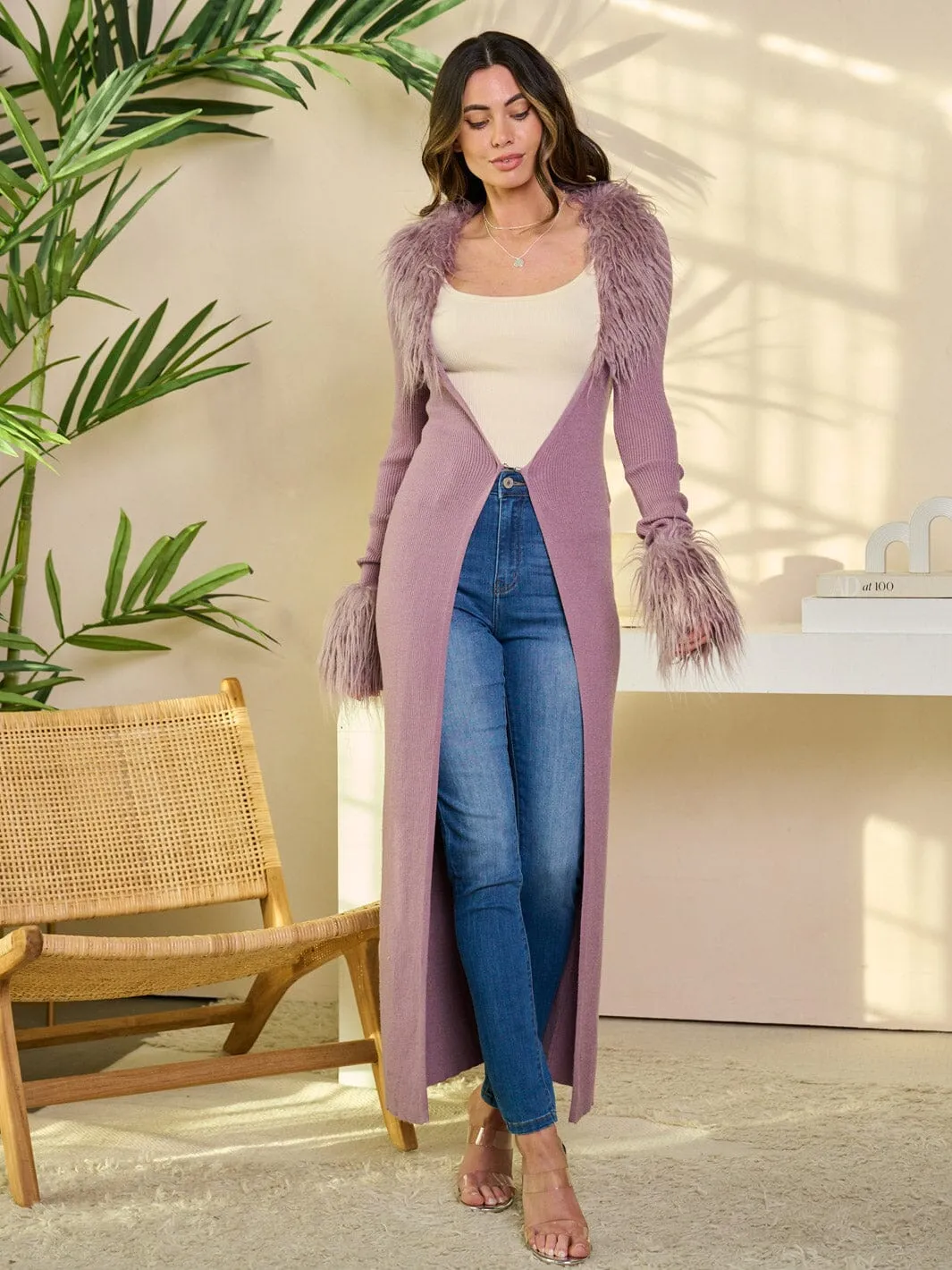 WOMEN'S LONG SLEEVE BUTTON CLOSURE DETAILED CARDIGAN