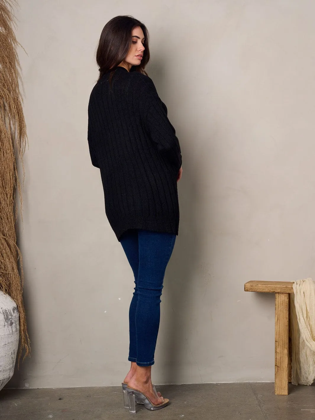 WOMEN'S LONG SLEEVE BUTTON UP POCKETS CARDIGAN