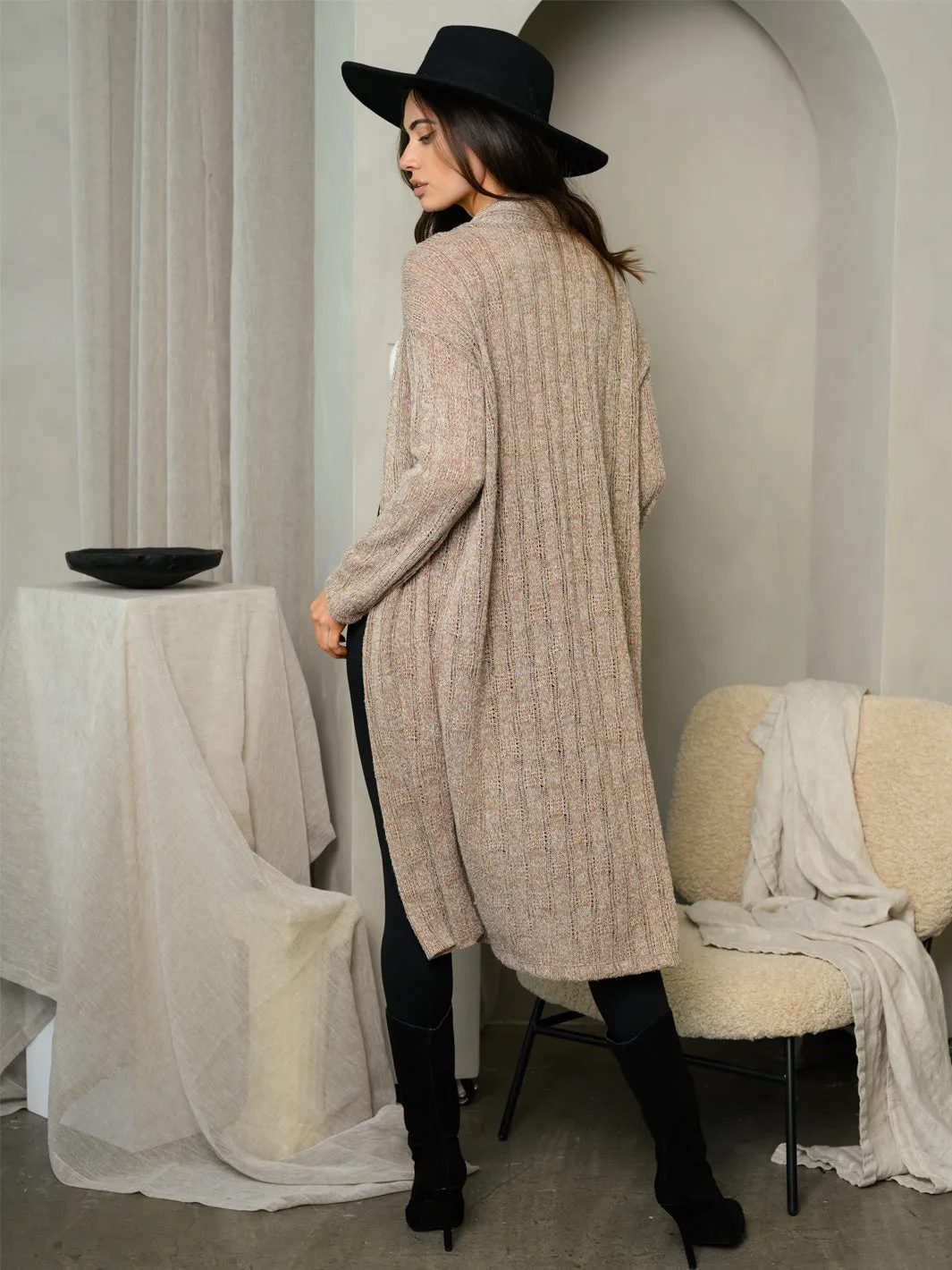 WOMEN'S LONG SLEEVE CROCHET CARDIGAN