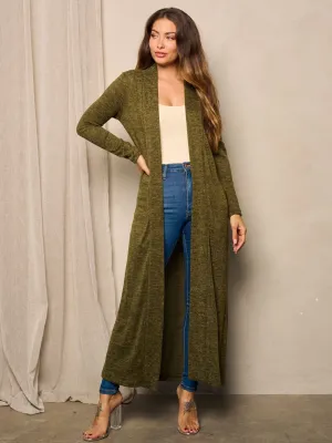 WOMEN'S LONG SLEEVE OPEN FRONT CARDIGAN