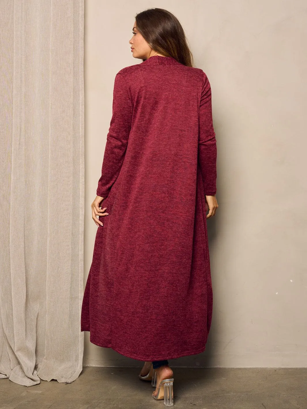WOMEN'S LONG SLEEVE OPEN FRONT CARDIGAN