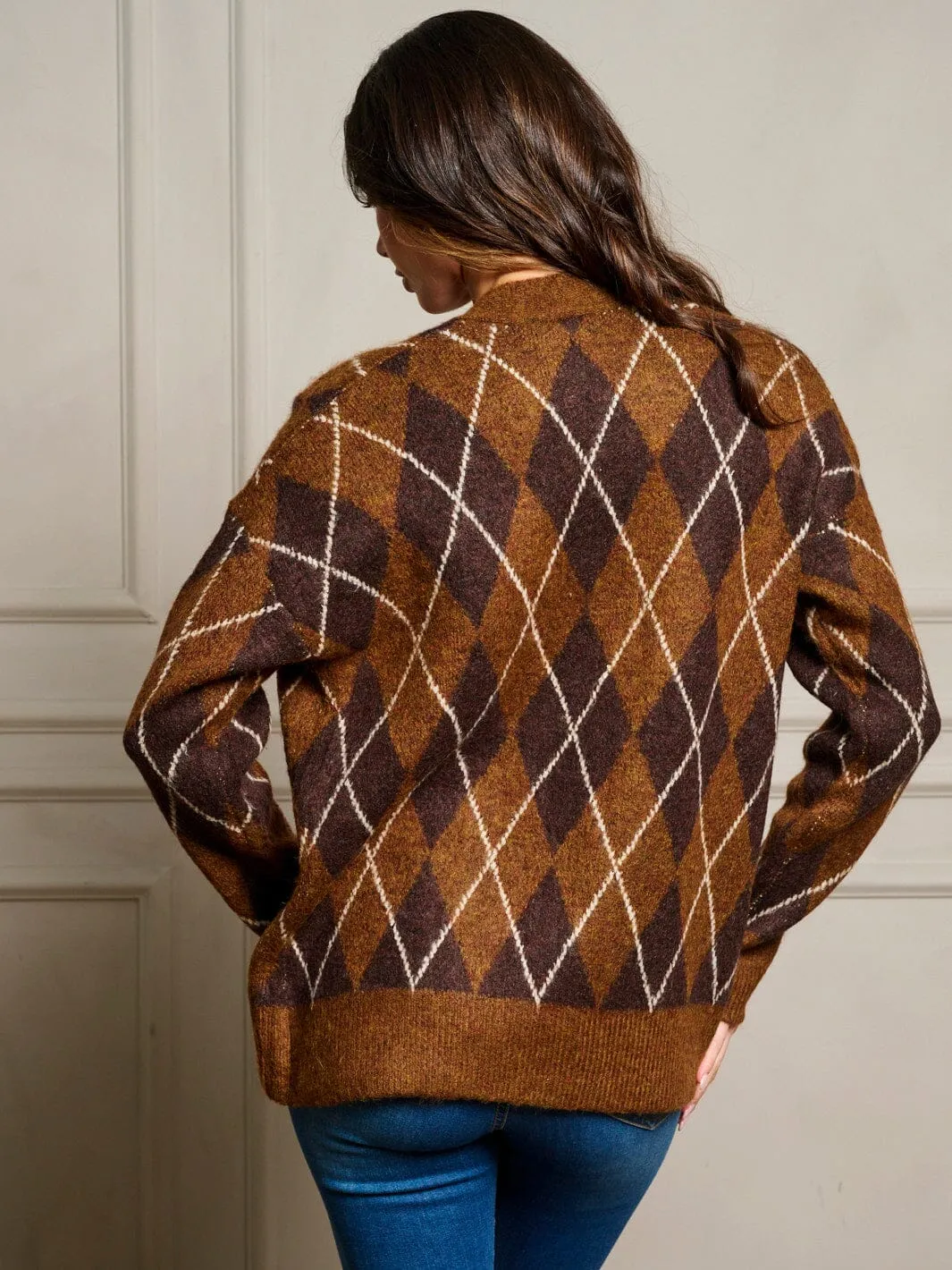 WOMEN'S LONG SLEEVE OPEN FRONT MULTI PRINT CARDIGAN