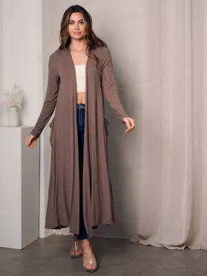 WOMEN'S LONG SLEEVE OPEN FRONT POCKETS CARDIGAN