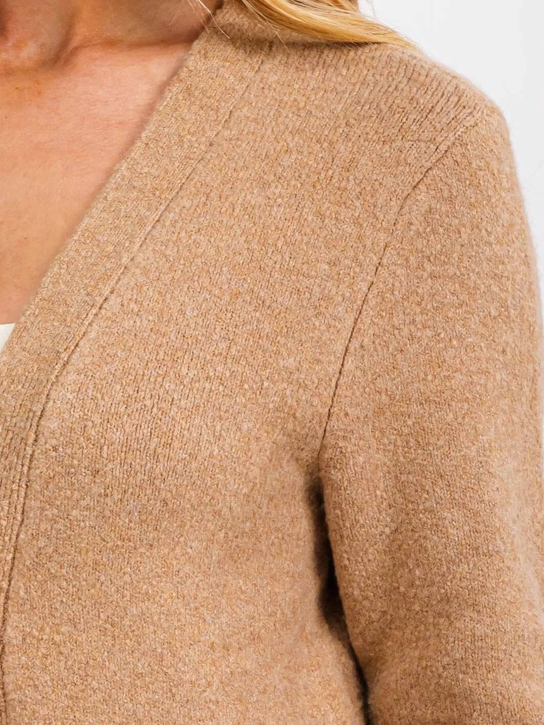 WOMEN'S LONG SLEEVE OPEN FRONT POCKETS CARDIGAN