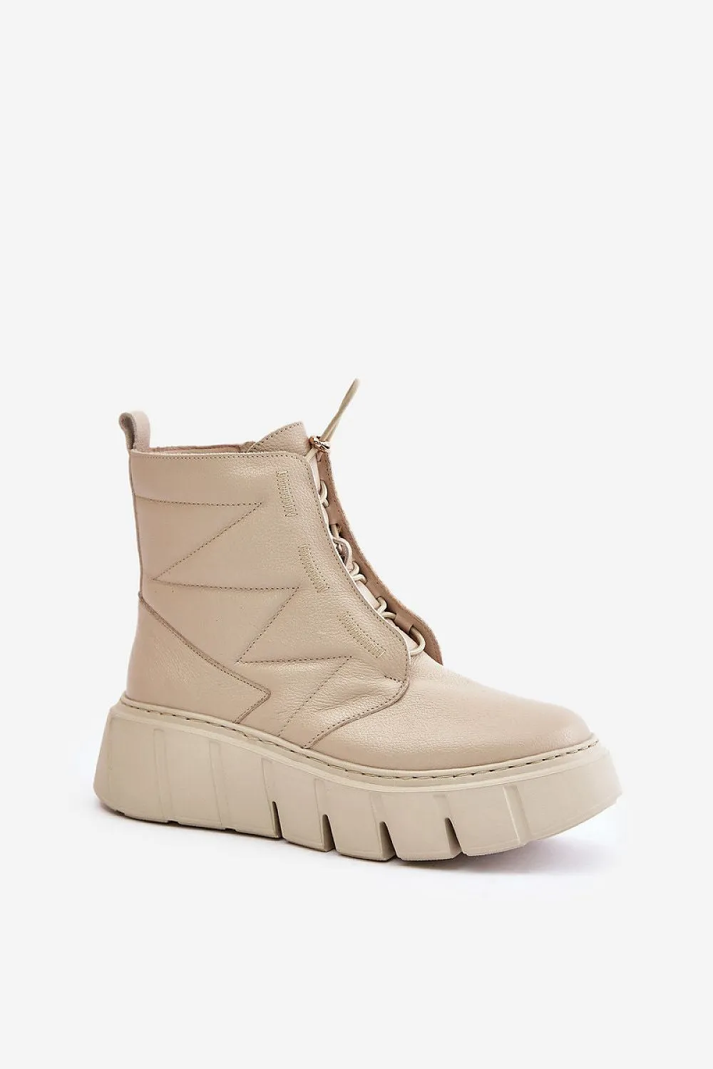 Women's natural leather ankle boots