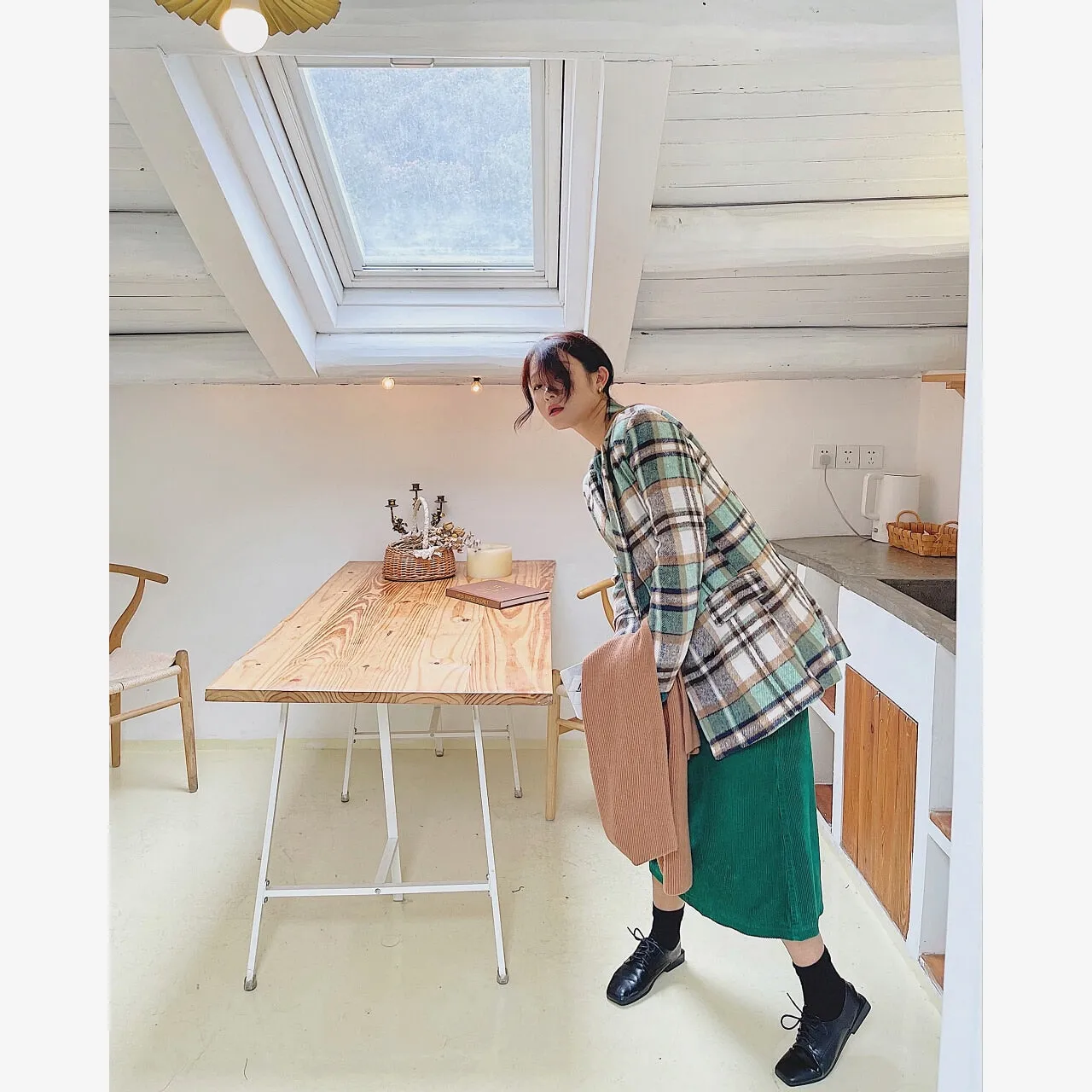 Women's Plaid Wool Tweed Blazers  Winter Jackets