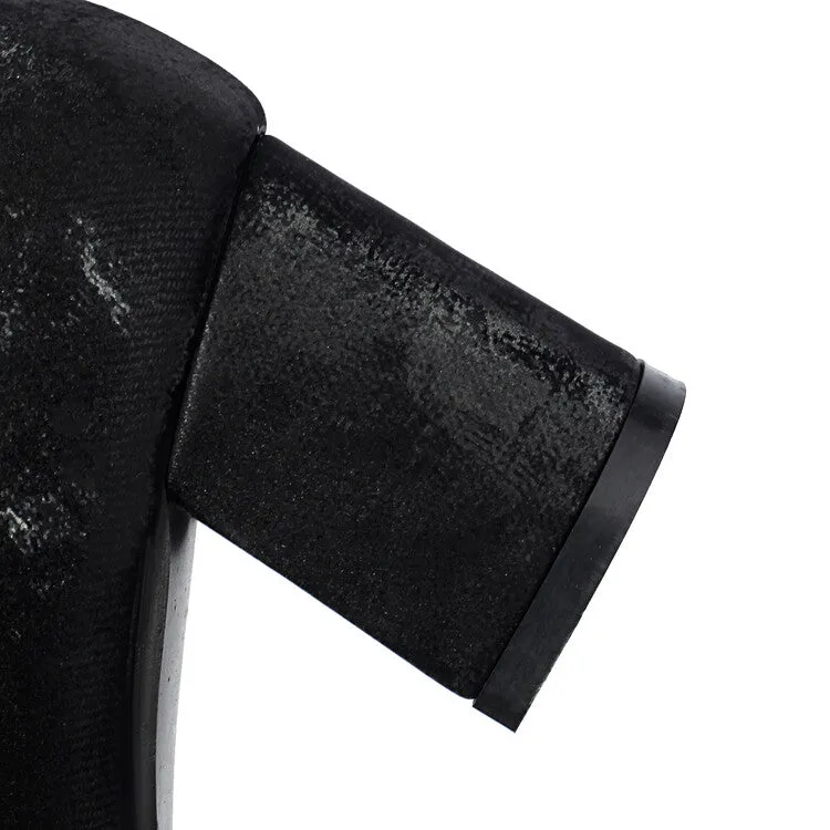 Women's Round Toe High Heel Ankle Boots