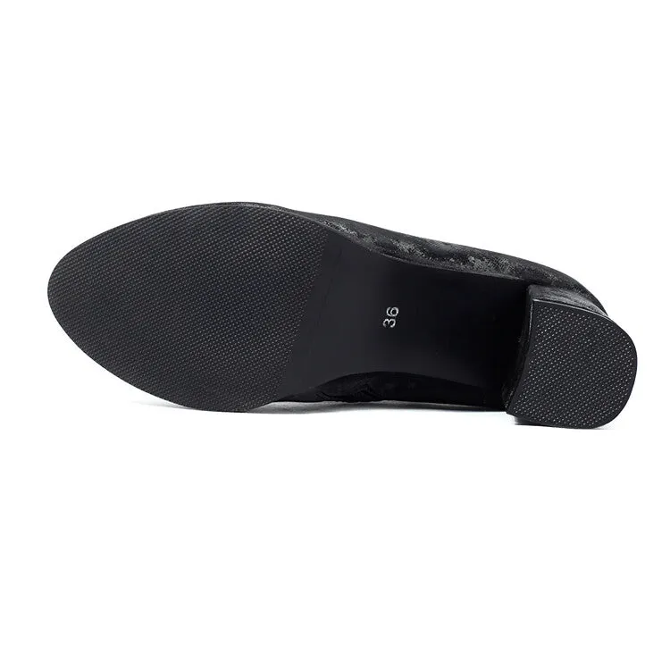 Women's Round Toe High Heel Ankle Boots