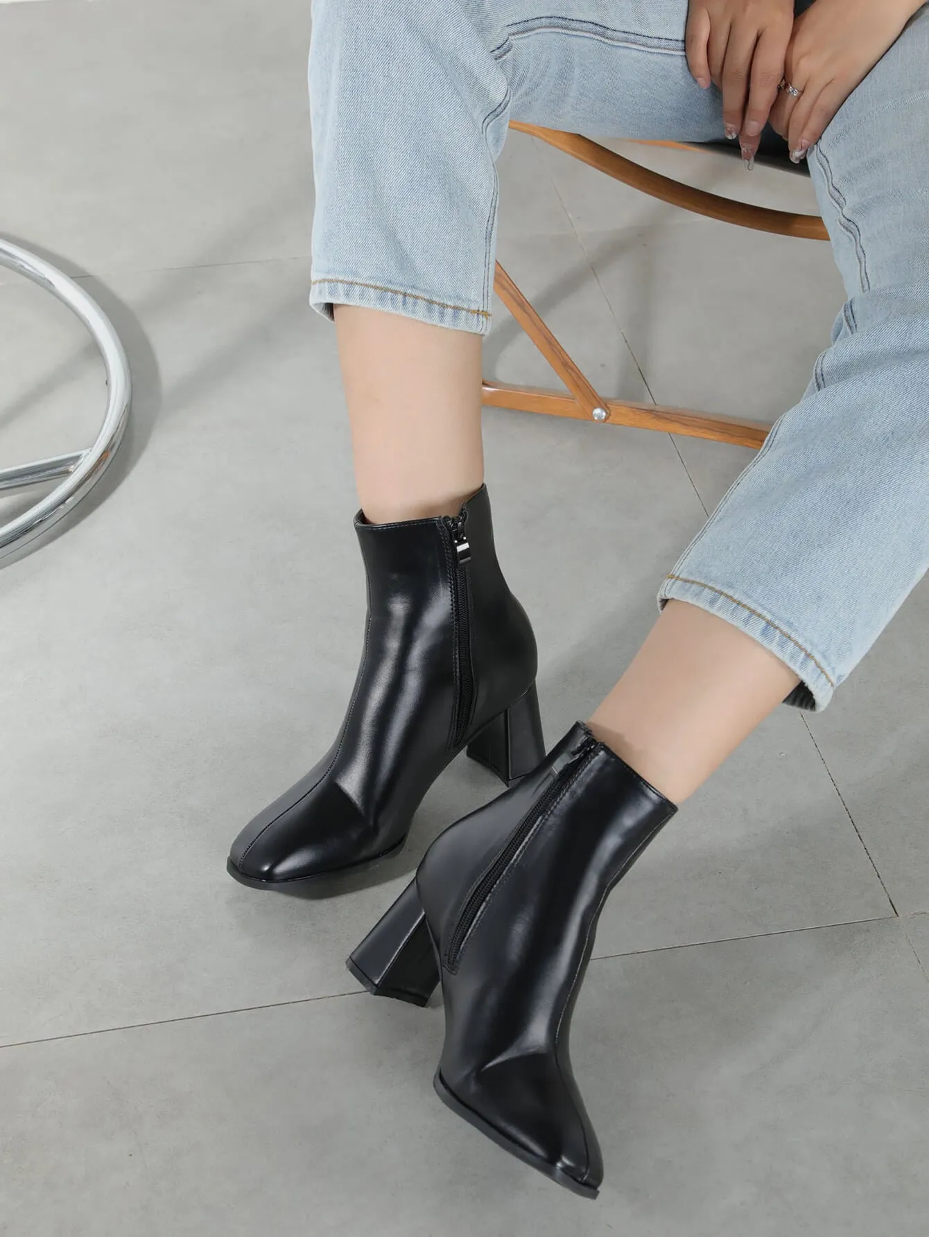 Women's Square Toe Ankle Boots