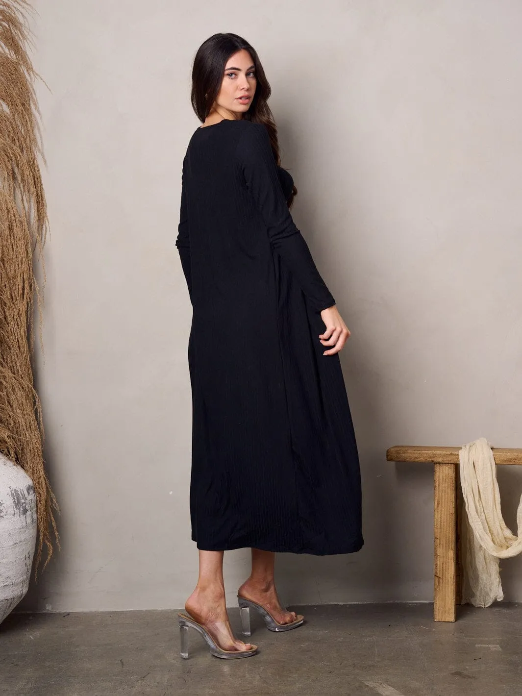 WOMEN'S TANK TOP & LONG SLEEVE RIBBED CARDIGAN SET