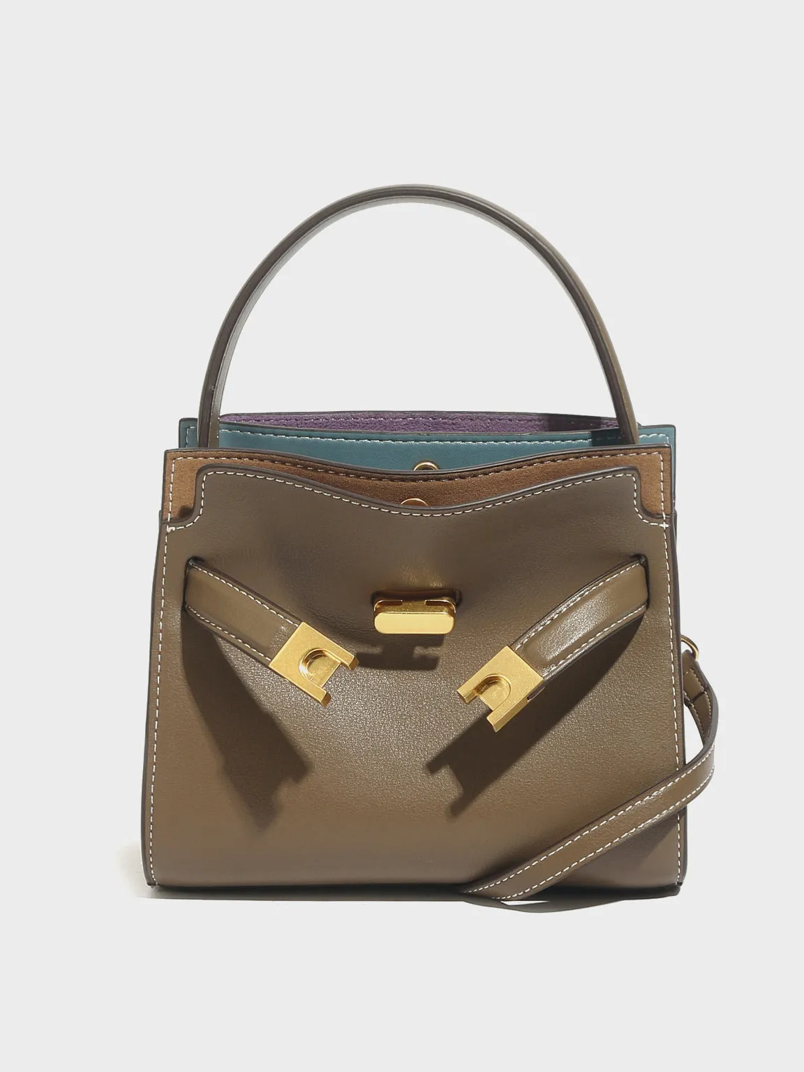Women's Top Handle Lee Double Bag Messenger Satchel Tote Bag