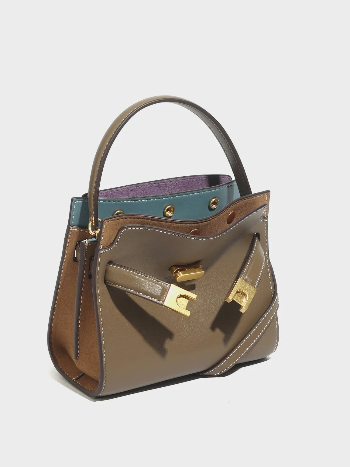 Women's Top Handle Lee Double Bag Messenger Satchel Tote Bag