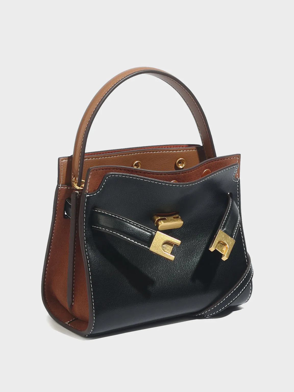 Women's Top Handle Lee Double Bag Messenger Satchel Tote Bag