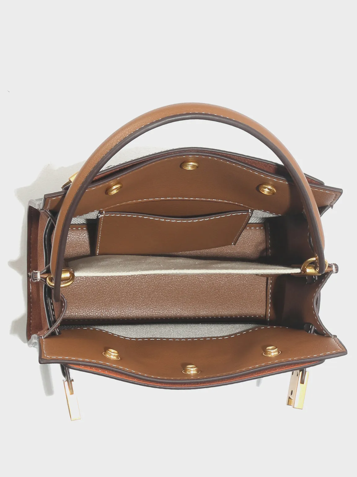 Women's Top Handle Lee Double Bag Messenger Satchel Tote Bag