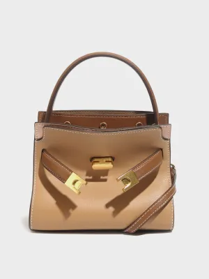 Women's Top Handle Lee Double Bag Messenger Satchel Tote Bag