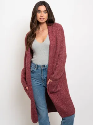 WOMEN'S WINTER POCKETS OPEN CARDIGAN