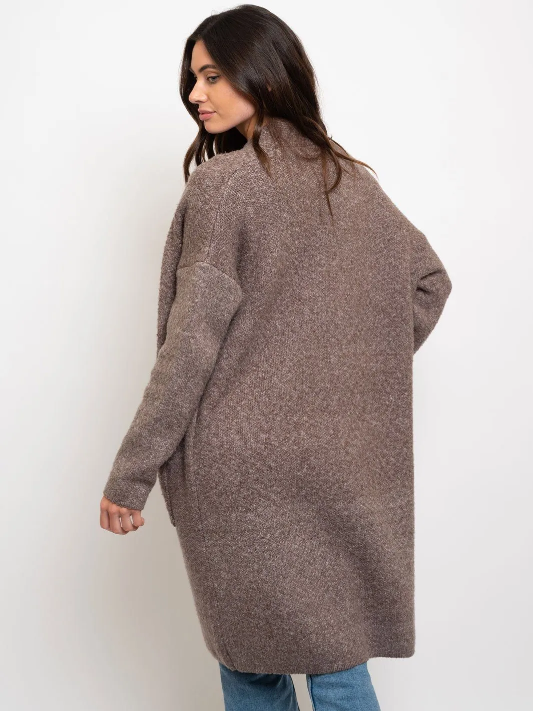 WOMEN'S WINTER POCKETS OPEN CARDIGAN