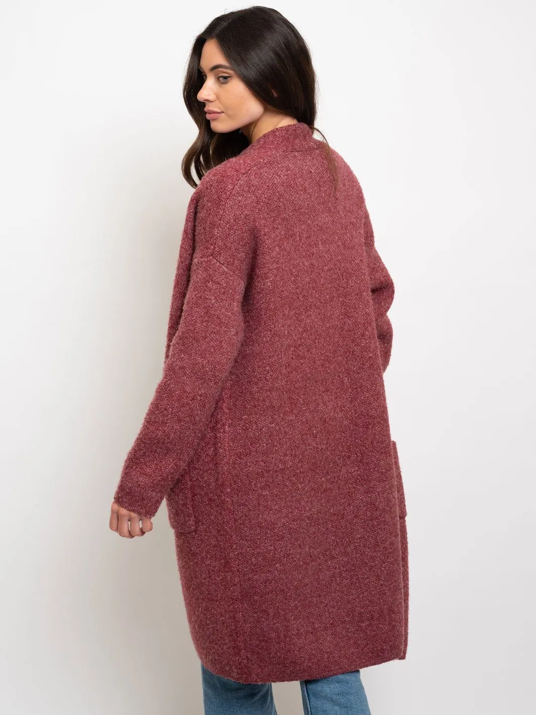 WOMEN'S WINTER POCKETS OPEN CARDIGAN