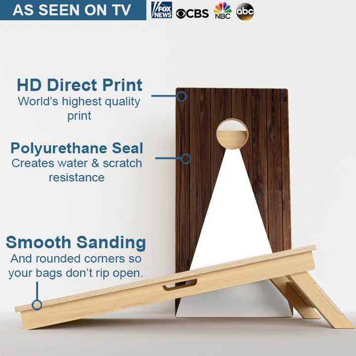 Wood Grain Triangle Professional Cornhole Boards